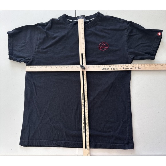Airwalk Shirt Mens Small Skate Tee Black Red Embroidered Short Sleeve Skateboard - Picture 8 of 8
